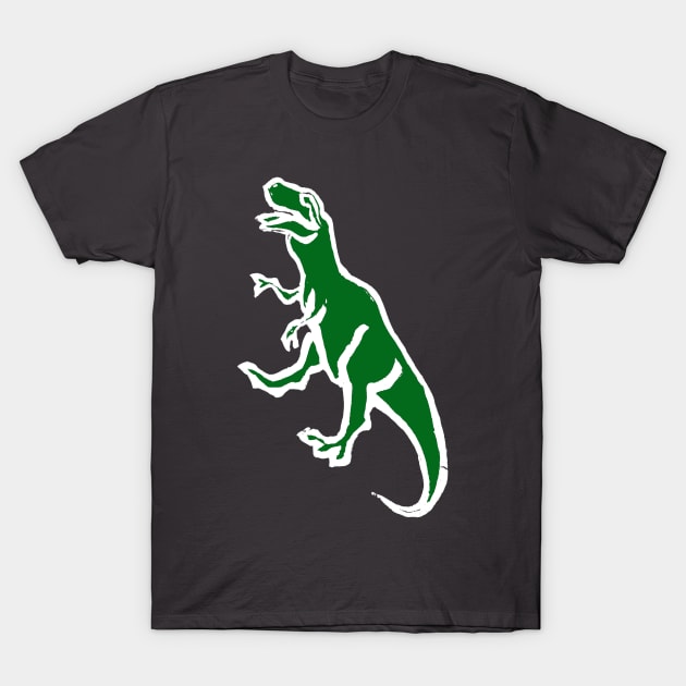 Dinosaur Linocut T-Shirt by notsniwart